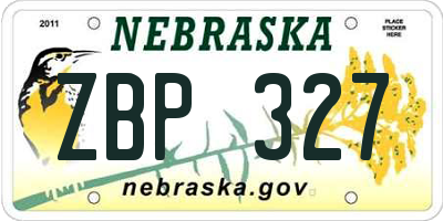 NE license plate ZBP327