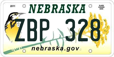 NE license plate ZBP328