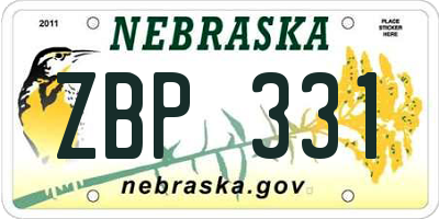 NE license plate ZBP331
