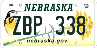 NE license plate ZBP338