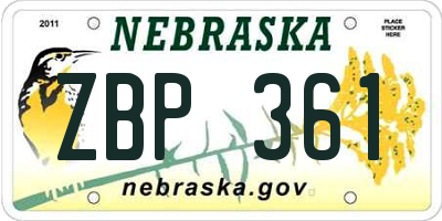 NE license plate ZBP361