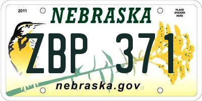 NE license plate ZBP371