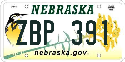 NE license plate ZBP391