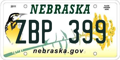 NE license plate ZBP399