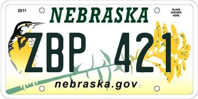 NE license plate ZBP421