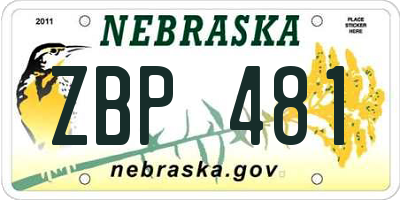NE license plate ZBP481