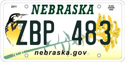 NE license plate ZBP483