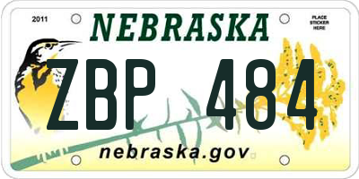 NE license plate ZBP484