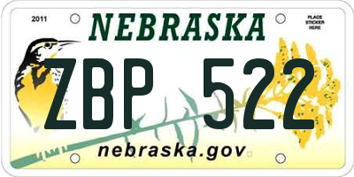 NE license plate ZBP522