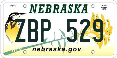 NE license plate ZBP529