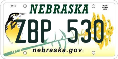 NE license plate ZBP530