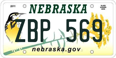 NE license plate ZBP569