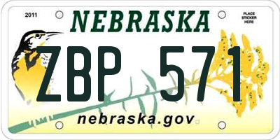 NE license plate ZBP571