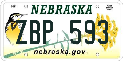 NE license plate ZBP593