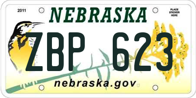 NE license plate ZBP623