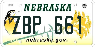 NE license plate ZBP661