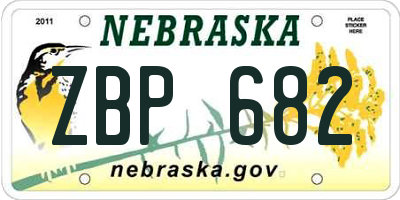 NE license plate ZBP682