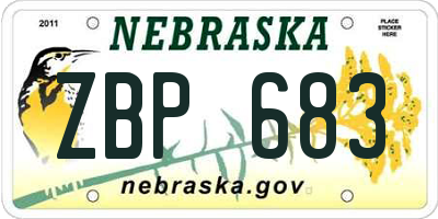 NE license plate ZBP683