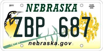 NE license plate ZBP687