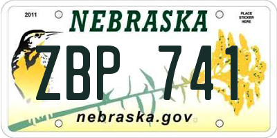NE license plate ZBP741