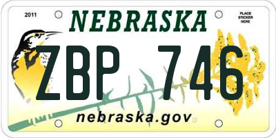 NE license plate ZBP746
