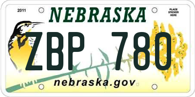 NE license plate ZBP780
