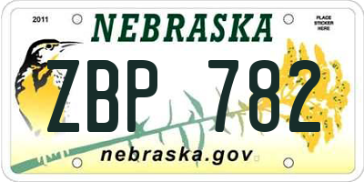 NE license plate ZBP782
