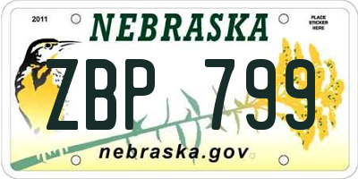 NE license plate ZBP799