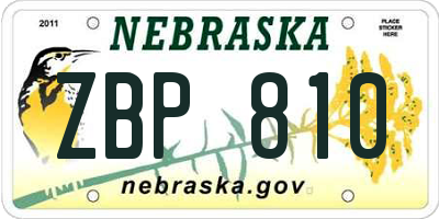 NE license plate ZBP810