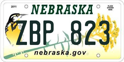 NE license plate ZBP823