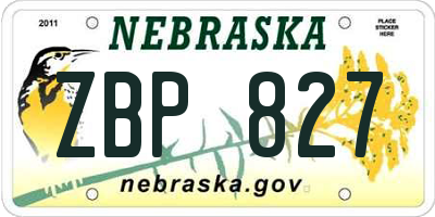 NE license plate ZBP827