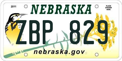 NE license plate ZBP829