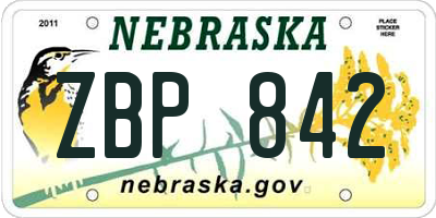 NE license plate ZBP842