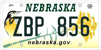 NE license plate ZBP856