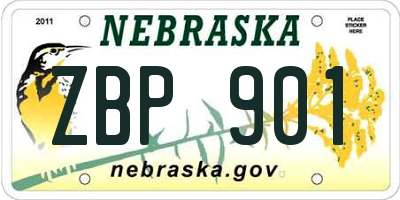NE license plate ZBP901