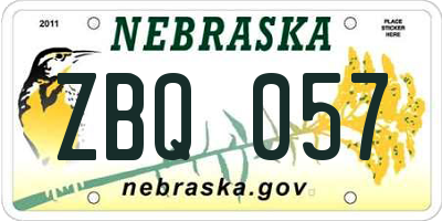 NE license plate ZBQ057