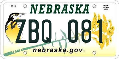 NE license plate ZBQ081