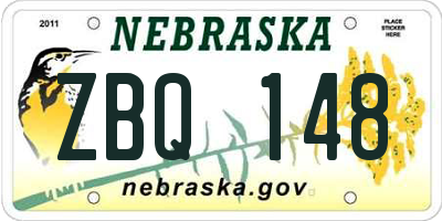NE license plate ZBQ148