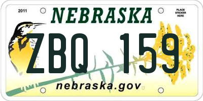 NE license plate ZBQ159