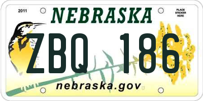 NE license plate ZBQ186