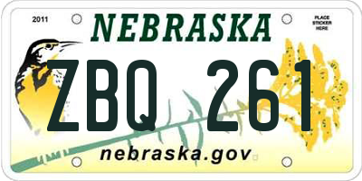 NE license plate ZBQ261