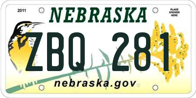 NE license plate ZBQ281