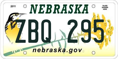 NE license plate ZBQ295