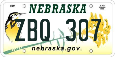 NE license plate ZBQ307