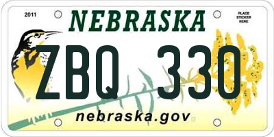 NE license plate ZBQ330