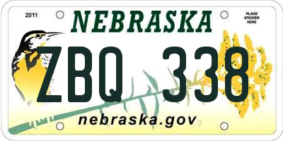 NE license plate ZBQ338