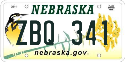 NE license plate ZBQ341