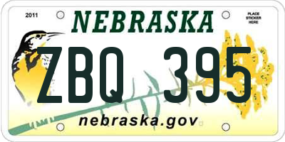 NE license plate ZBQ395