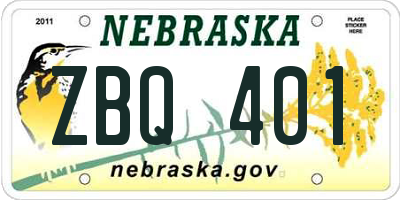 NE license plate ZBQ401