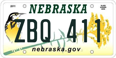 NE license plate ZBQ411